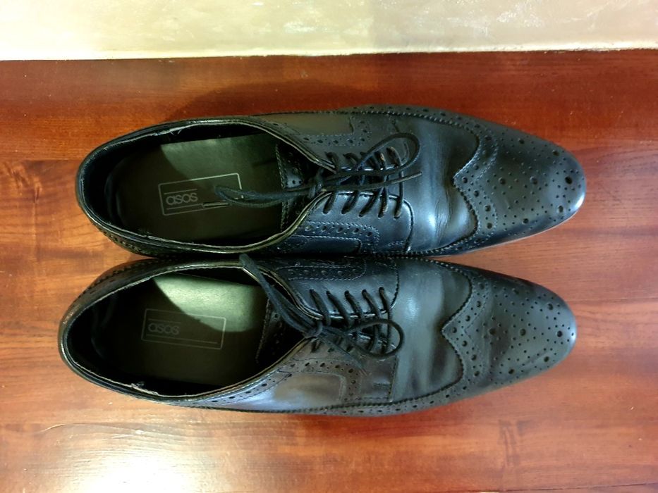 Buty Asos eleganckie wizytowe skóra naturalna czarne 44