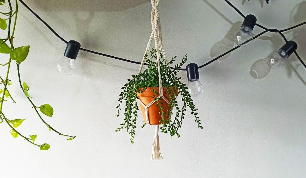 Suporte para vaso em Macramé