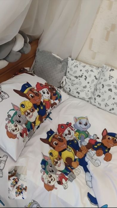 Постіль Щенячий патруль дитяча, ранфорс, комплект постільної білизни