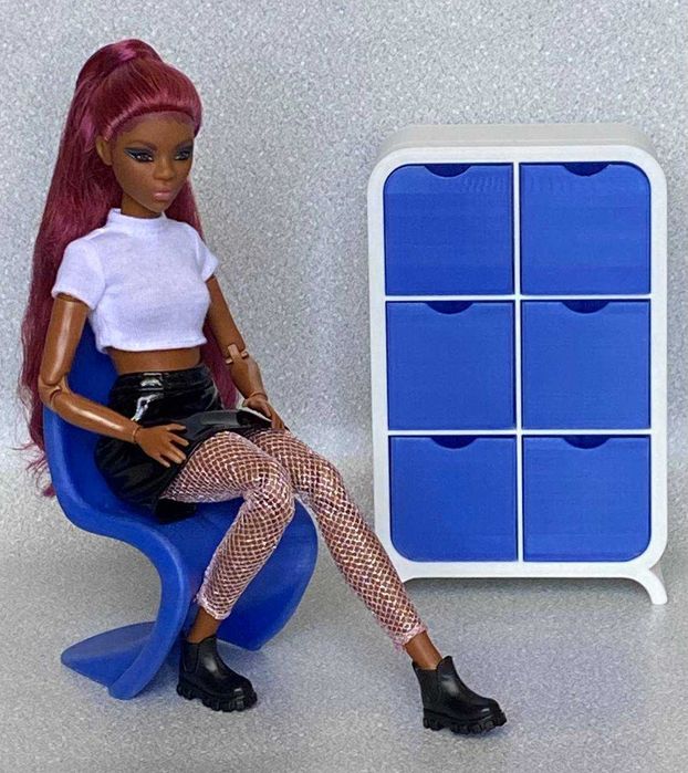 Міні-комод для ляльок Barbie та ін. Масштаб 1:6