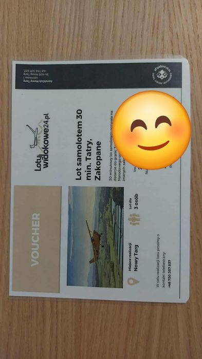 Voucher na lot widokowy w Tatrach