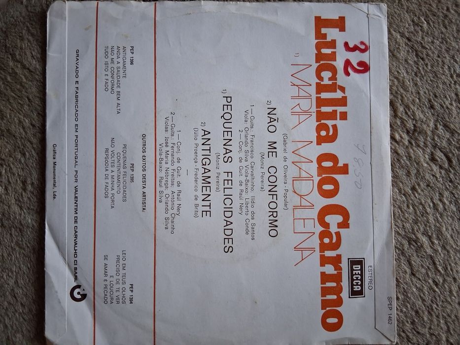 Discos ep Lucilia do Carmo e Carlos do Carmo