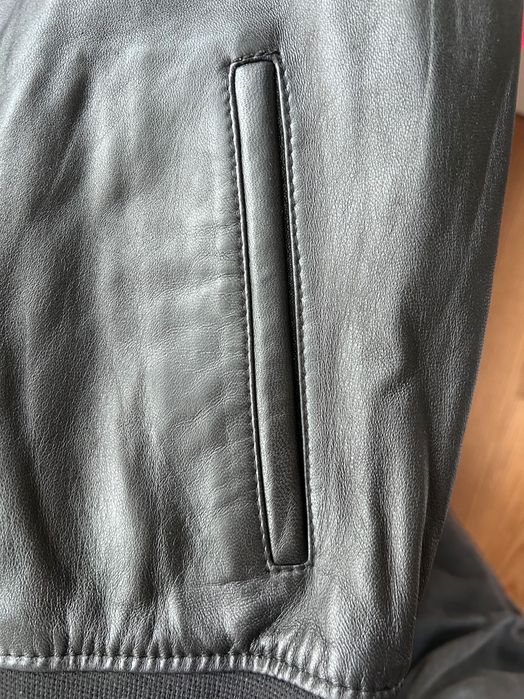 Dwustronna kurtka z miękkiej naturalnej skóry w stylu Gucci