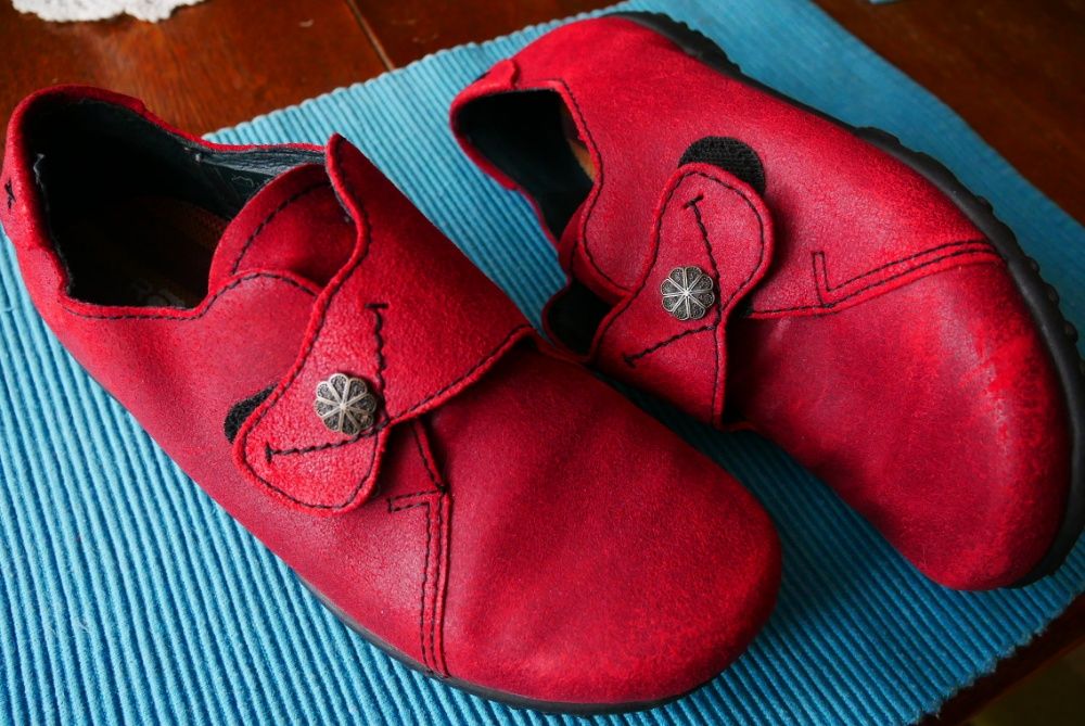 ROHDE, czerwone, piekne, polbuty r. 37 ( 3,5); dl. wkladki 24 cm