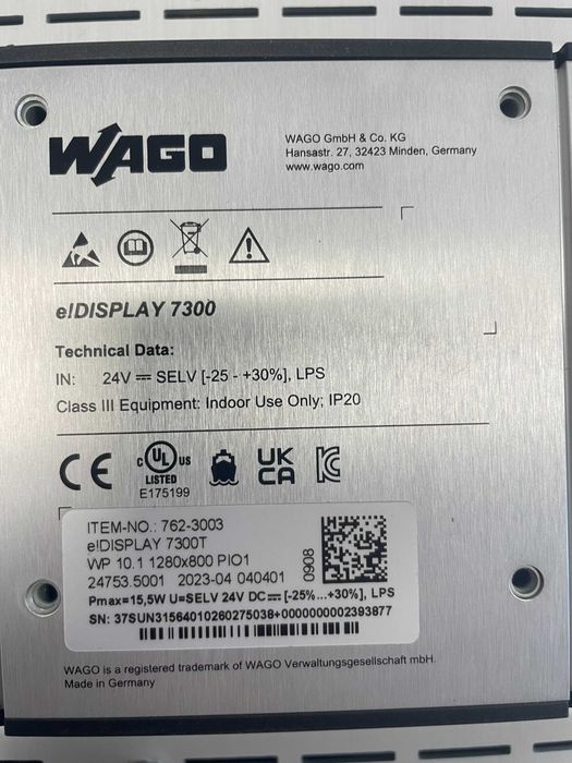 Panel HMI WAGO  e!DISPLAY 7300
