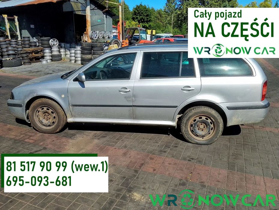 Skoda Octavia I FL (00-10r.) 1.9 TDI 110KM. Silnik ASV Skrzynia EGS lakier 9102 F7T L97A.Cały na części. GWARANCJA !!! Przód Tył Zestaw Komplet Drzwi Klapa Zderzak Błotnik Maska Grill Atrapa Szyba Pas Lampa Lusterko Boczki Fotel Kanapa Kokpit Deska Rozdzi
