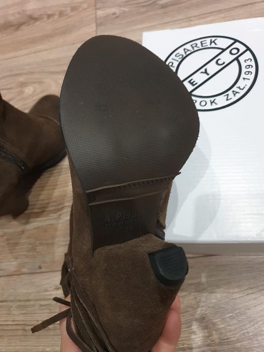 NOWE Botki Beyco Pisarek brązowe z frędzlami, kultowy model! 37