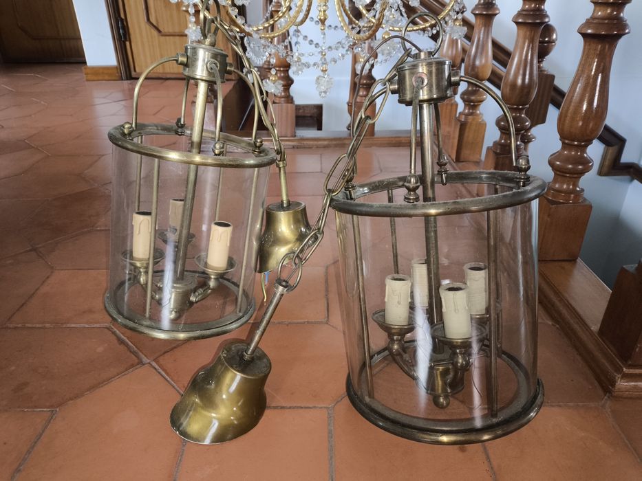 Candeeiros vintage cristal diversos