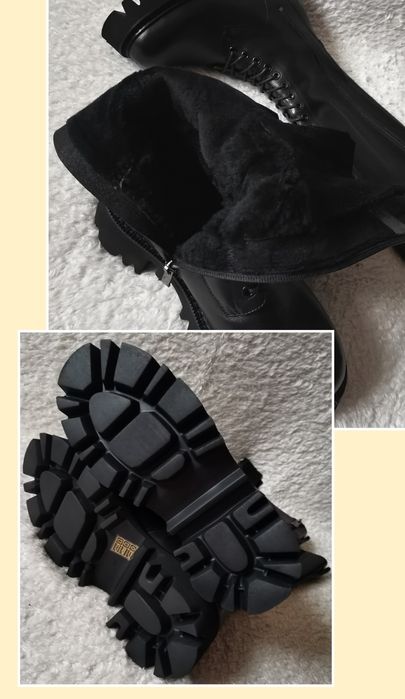 Высокие зимние кожаные сапоги на шнуровке берцы высокие Miraton