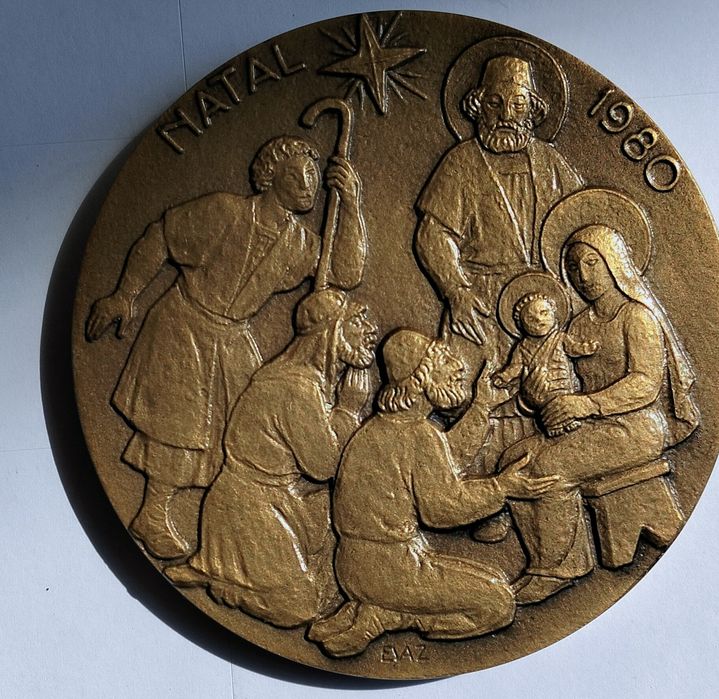 Medalhas bronze 80mm natal .../ Ano 80 e 0707
