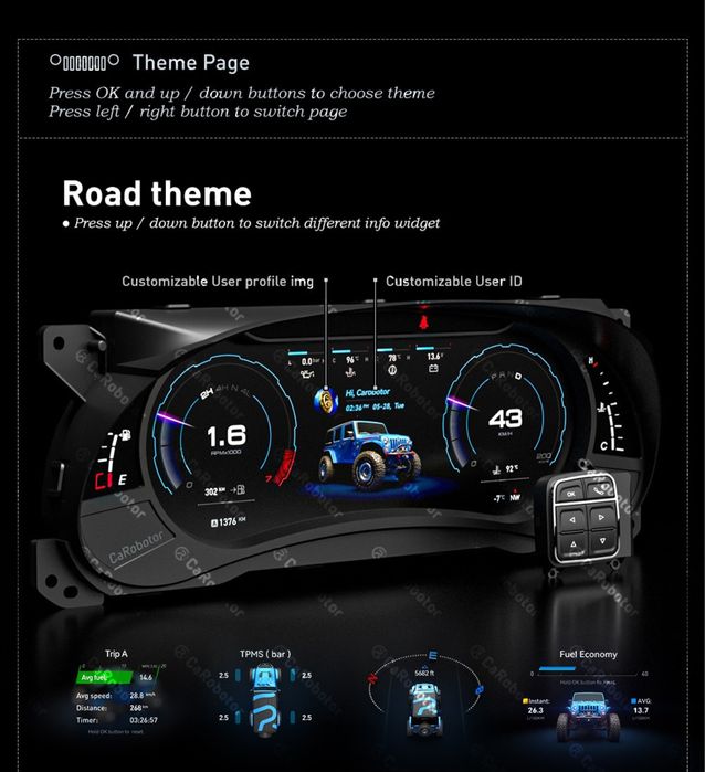 Jeep Wrangler JK LED приборная панель, магнитола, камера, вент. Решетк