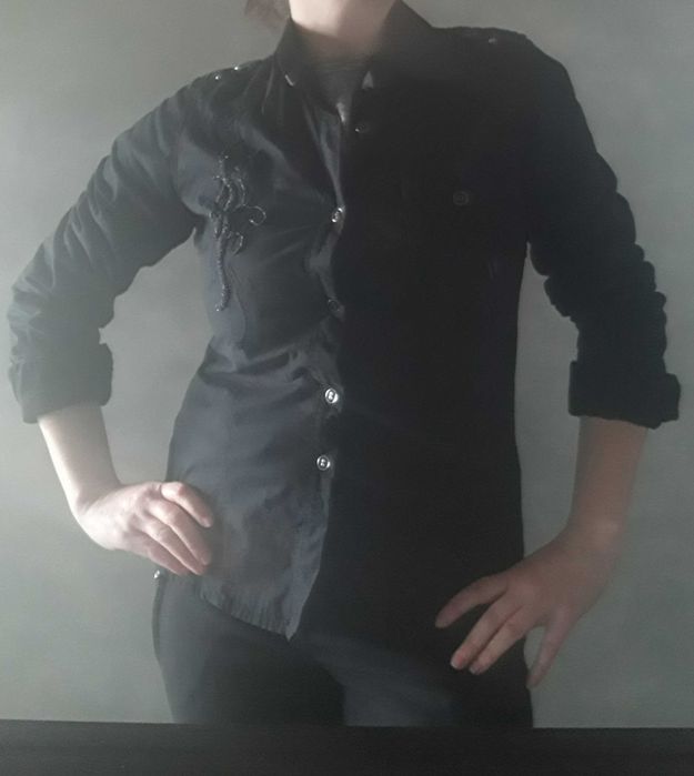 Чёрная рубашка хлопок