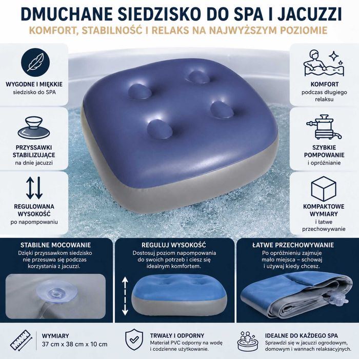 Poduszka podwyższająca, siedzisko do balii ogrodowej
