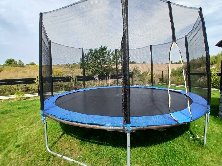 Trampolina ogrodowa 430 cm (4.3 m) z siatką(nowa osłona sprężyn)