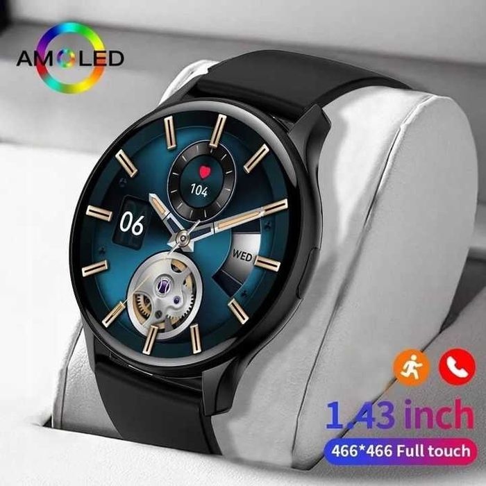 Smartwatch zegarek Amoled czarny Senbono Menu PL Rozmowy Bluetooth
