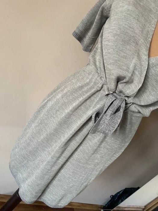Len linien noa noa sweter sukienka bez krem pastele xl 42 44 +size