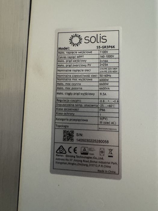 Inwerter SOLIS fotowoltaika 6KW