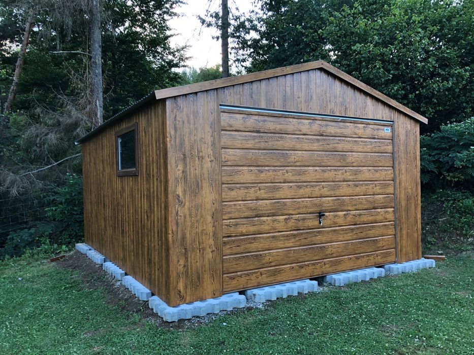 Garaż blaszany 4x5, derwnopodobny, profil zamknięty, PRODUCENT