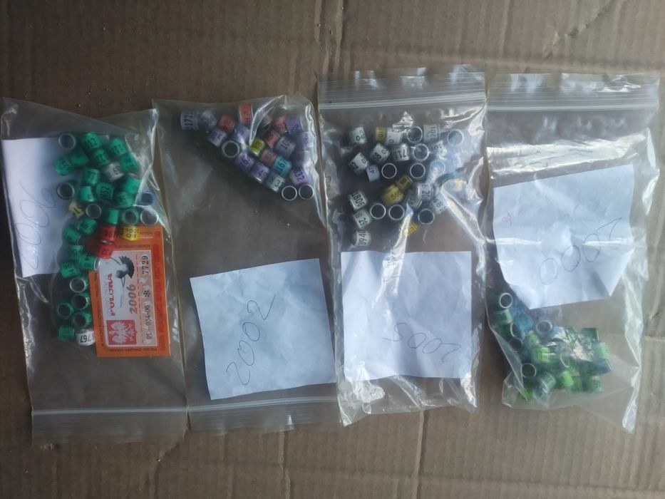 Obraczki dla golebi stare