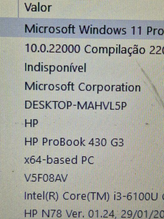 motheboard HP 430 G3 processador i3-6100, testada sem anomalia64284555561858124