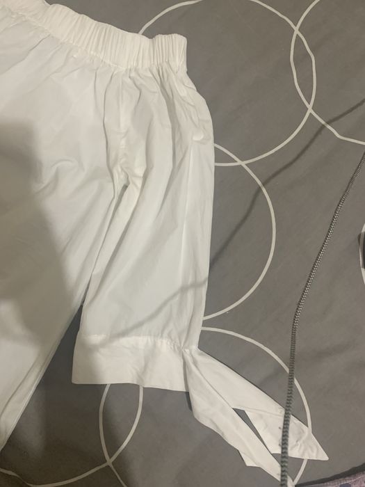 Blusa pelos ombros branca, da Promod, manga 3/4