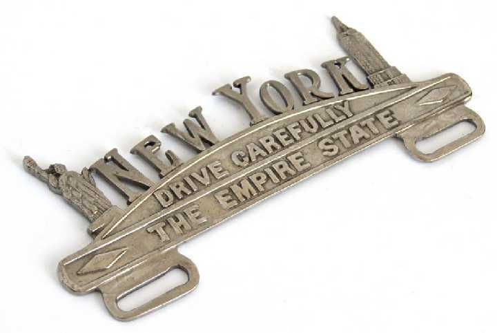 Рамка топпер на номерний знак алюміній панно New York 1990-ті США