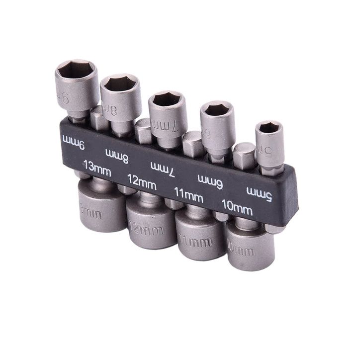 Kit de 9 Chaves de Porca Métricas, 1/4 Hexagonais, de 5 a 13mm