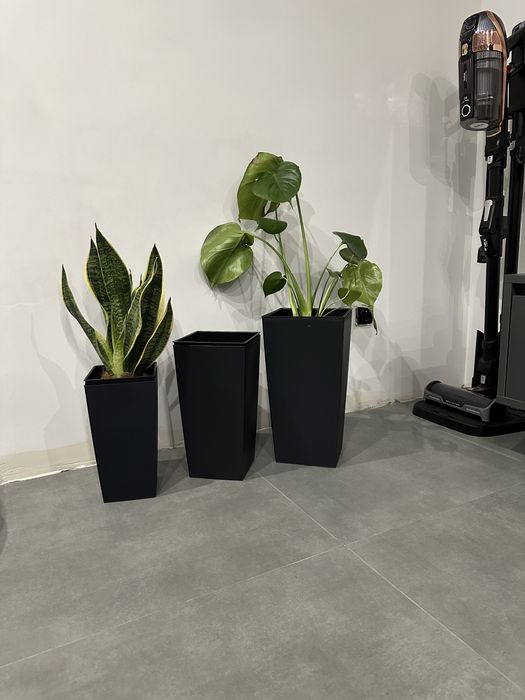 Zestwa 3 donic kwietnik  z wkladem antracyt okazja donica taras