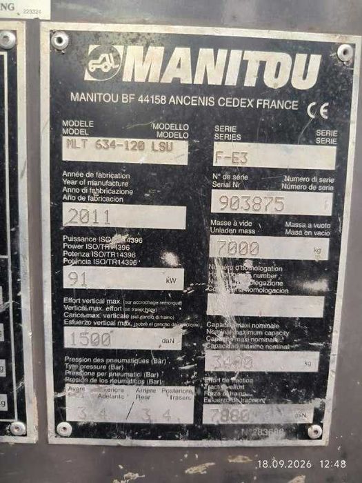 Телескопічний навантажувач Manitou MLT 634-120 LSU Turbo