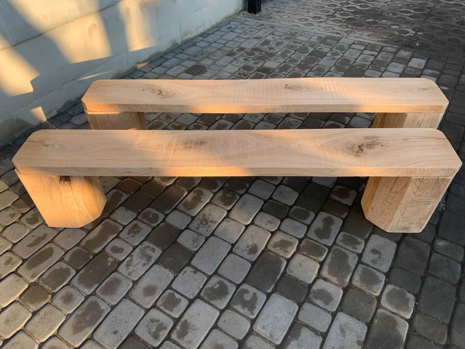 Ławki dębowe, ogrodowe