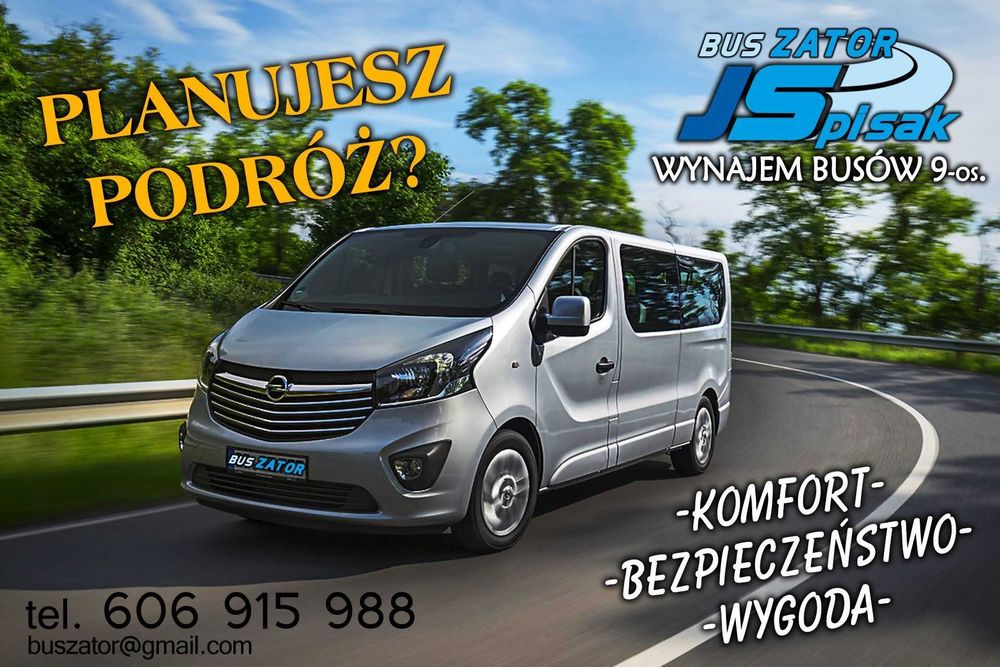 WYPOŻYCZALNIA - WYNAJEM busa busów 9 osobowych - ZATOR