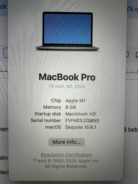 MacBook pro, 13 inch, M1, 2020