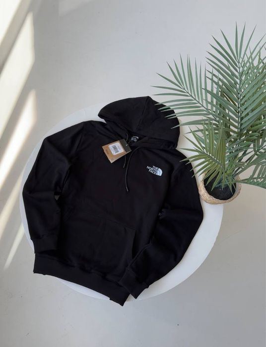 Худі The North Face box logo/ чорна кофта тнф/ чоловіче худі tnf з лог