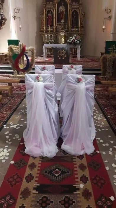 Pokrowce Uniwersalny na Krzesło do Kościoła na Ślub