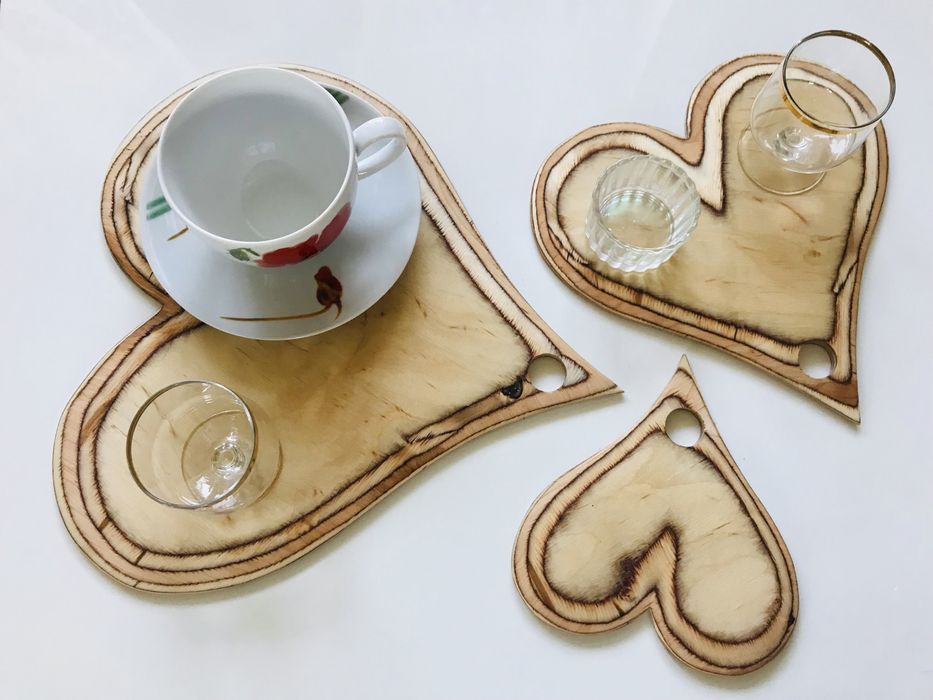 TALERZ ozdobny TACKA do podawania komplet 3 PATER kuchennych serca