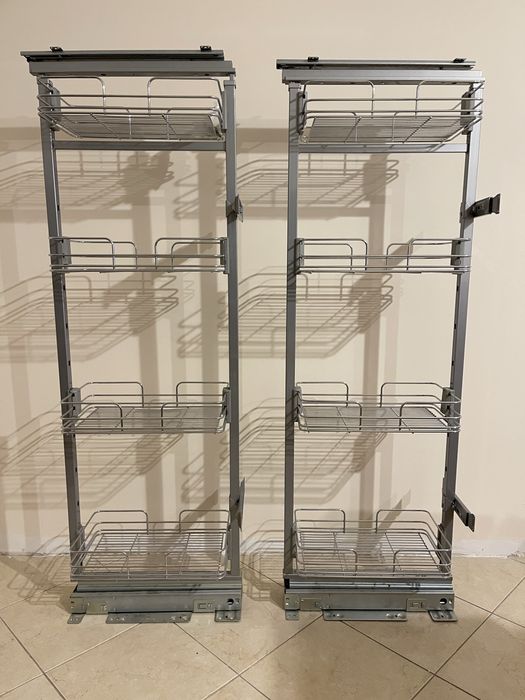 Armário de cozinha deslizante de cozinha com 4 cestos metálicos