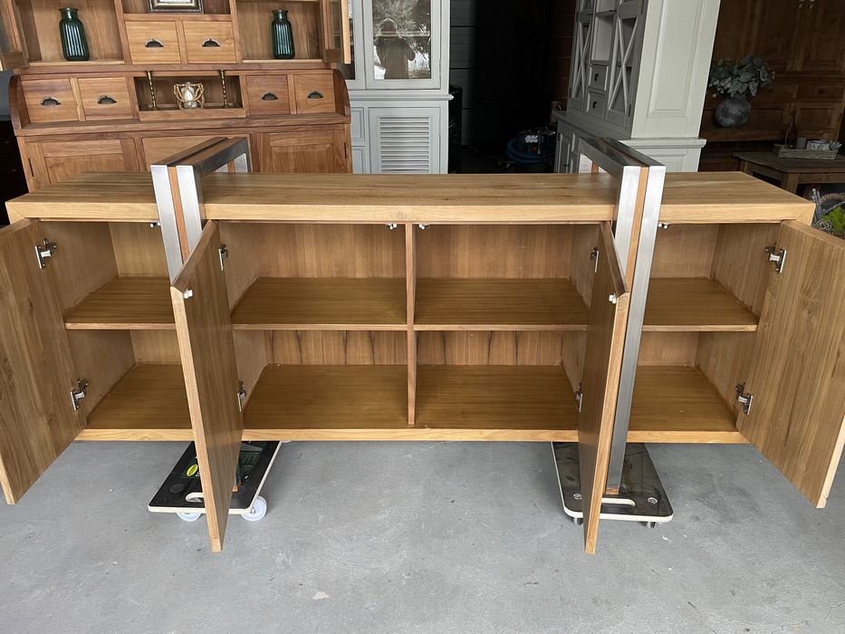 NOWOCZESNA drewniana komoda DUŻA prosta minimalistyczna loft jasna