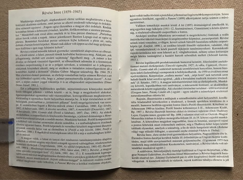 Художник Имре Ревес. Каталог