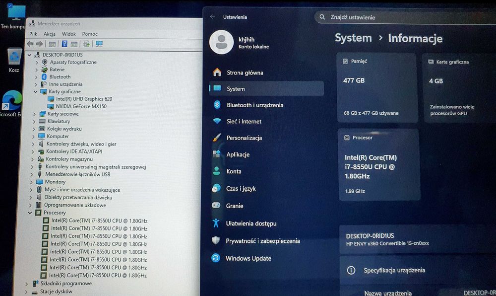 HP 15 Envy x360 Dotyk FHD i7®™/GeForce®™/24GBram/512Nvme/USB-C3.1/B&O