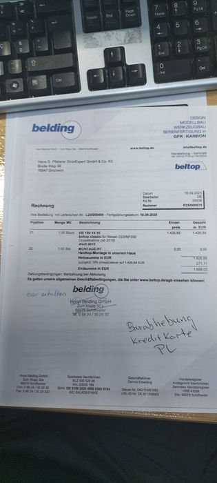 Hard top Nissan Navara np300