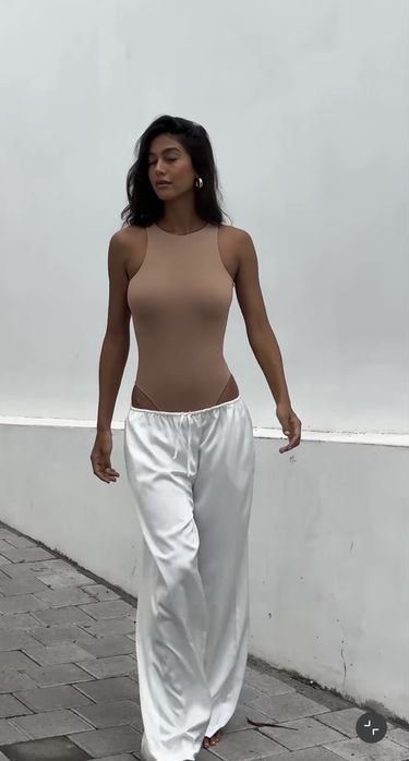 Сатинові білі штани