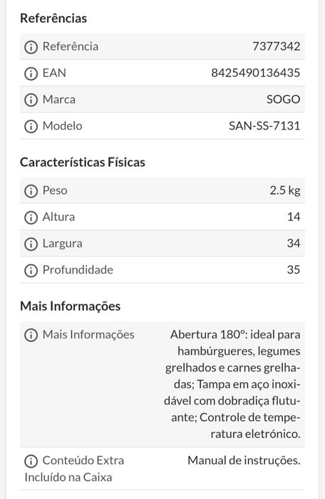 Grelhador de placas sogo