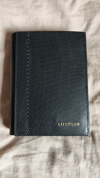 Strellson elm park remy skórzany czarny portfel układ pionowy