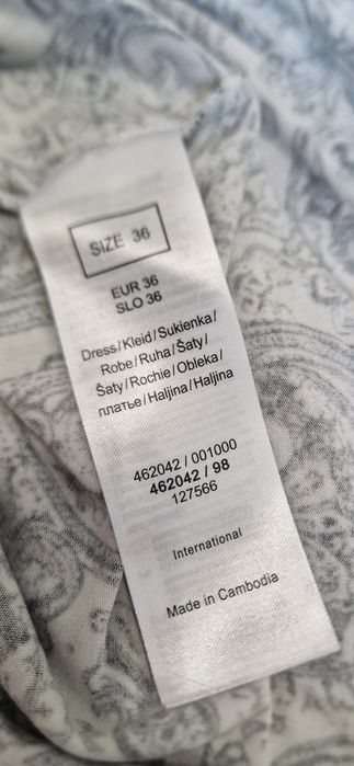Sukienka maxi paisley czarno-biała Orsay rozm. S, wiskoza