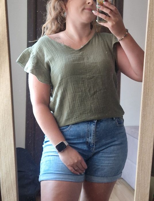 Bluzka damska muślinowa z wiązaniem na plecach Nowa Uni