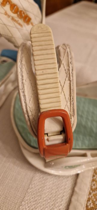 Fixações de Snowboard Union Rosa Rapariga. 
Com algumas marcas de uso