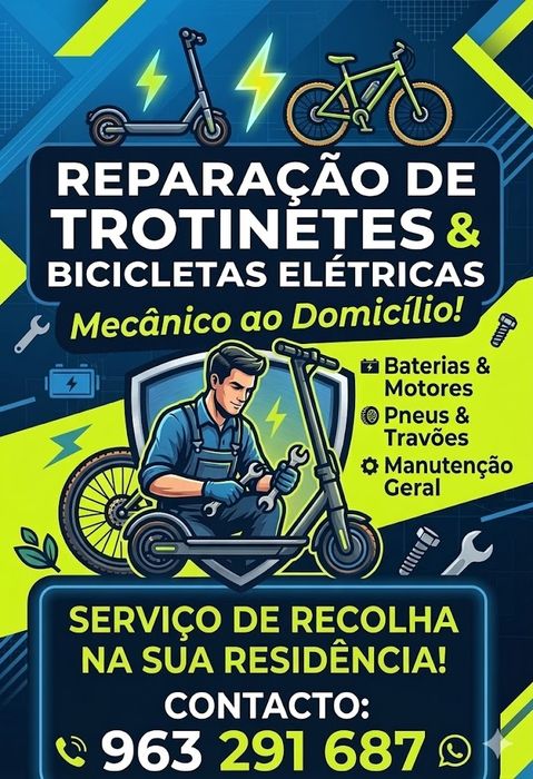 Reparos de trotinetes e bicicletas elétricas