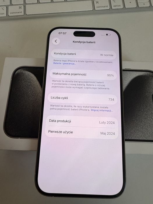 iPhone 15 Pro 128gb White Idealny Bateria 95%