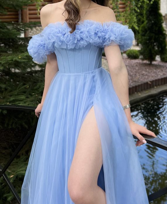 Випускне плаття, ніжно-блакитне, 1 раз одягнуте
