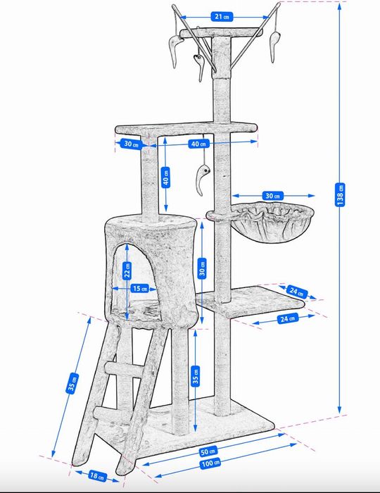 Drapak dla Kota z Legowiskiem- NOWY, personalizacja, różne kolory